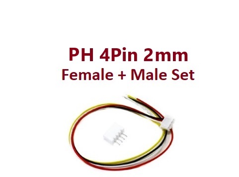 ‫سیم اتصال,جامپروایر,جامپر وایر,کابل پین هدر - PH2 4 Pin Pitch 2mm Wire Cable Connector Male Pl