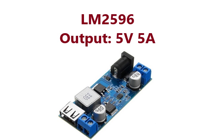 lm2596s , usb , HW-688 Buck Module 24V/12V to 5V USB Ports Charging Module DC-DC Step-down Converter