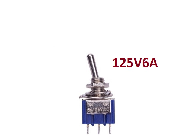 ‫MTS-102 6 MM 3 Pins 2 Positions Toggle Switch , چکشی ,کلید راکر علاکلنگی,سوییچ ,کلنگی