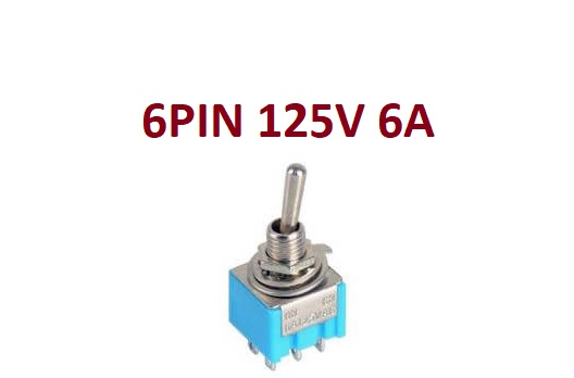 ‫MTS-102 6 MM 3 Pins 2 Positions Toggle Switch , چکشی ,کلید راکر علاکلنگی,سوییچ ,کلنگی